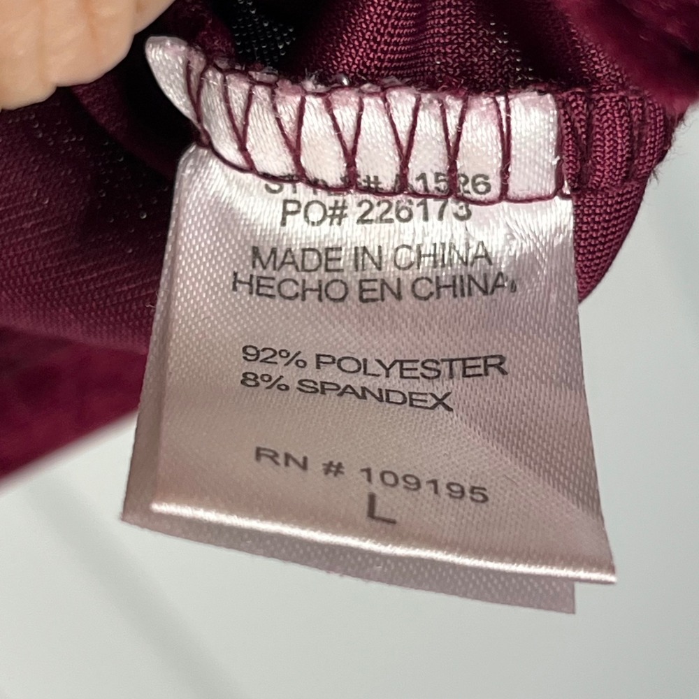 Love J Velvet Lace Up Crop Top Burgundy Sleeveless Large - Picture 7 of 9